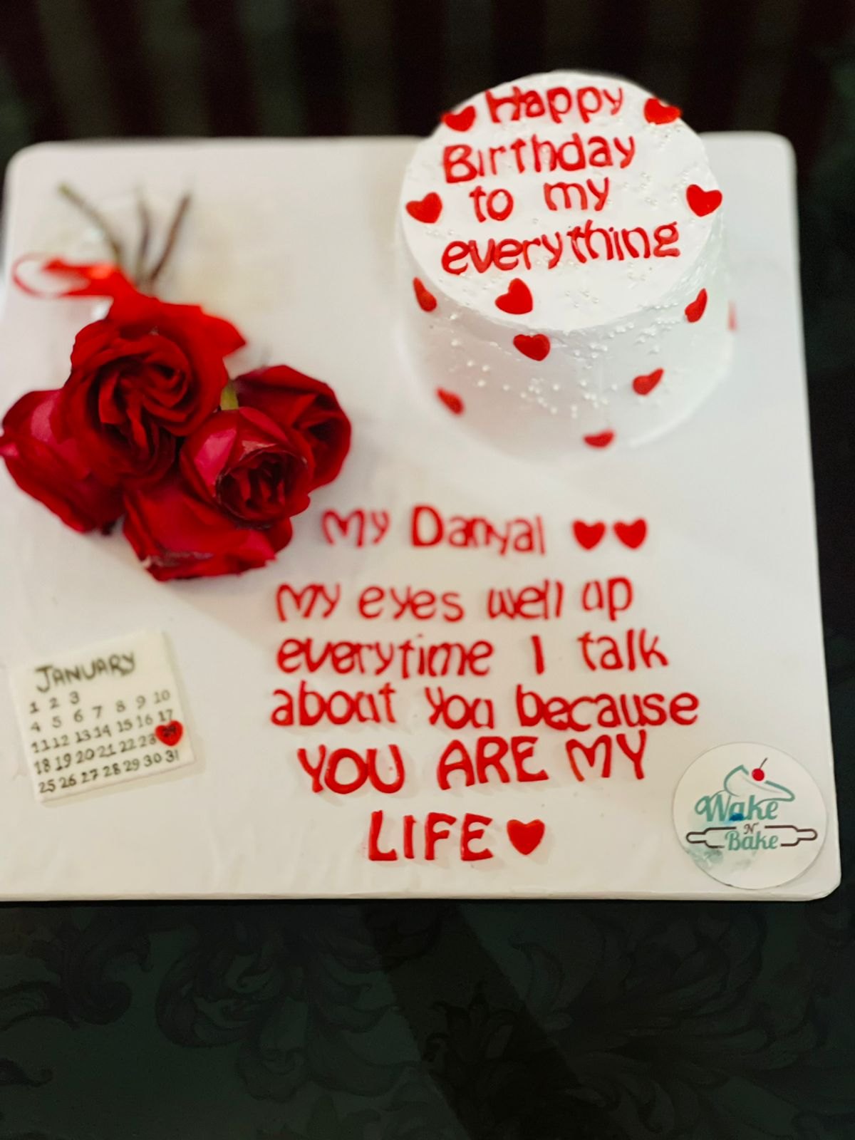 The Date-Keeper Anniversary Cake (with roses)